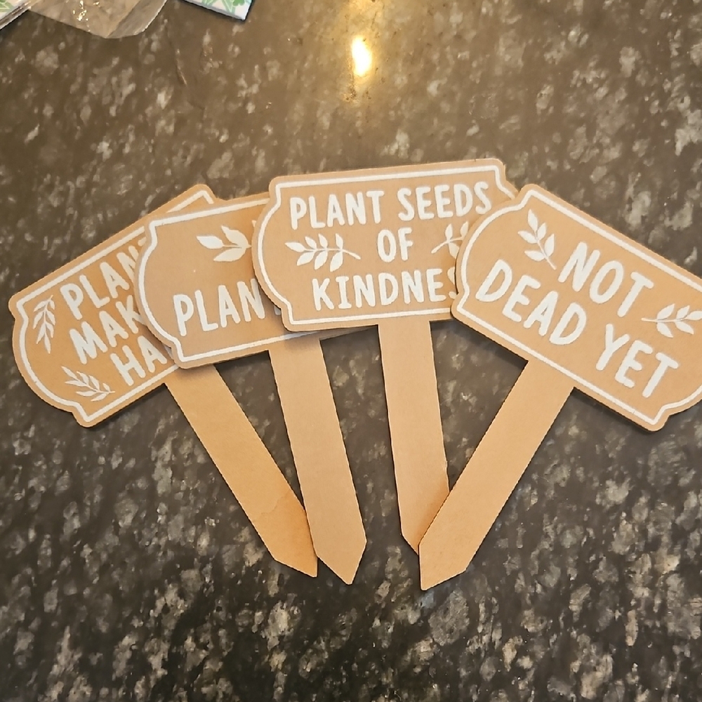 Garden Plant Markers - Brown Kraft Seed Labels (Set of 4)